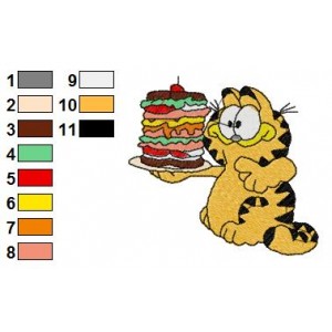 Garfield Embroidery Design 10